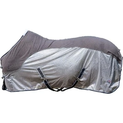 Afbeelding van HKM Vliegendeken Comfort Fleece Grijs/Natuur/Blauw 125/175