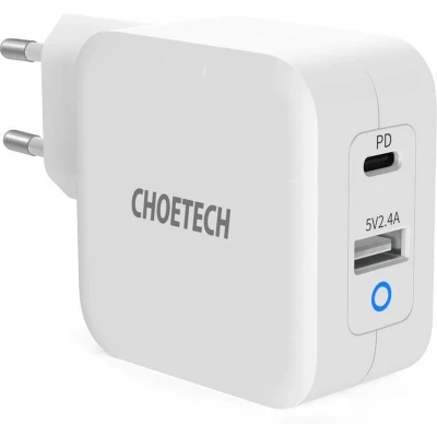 Afbeelding van Choetech Dual GaN Tech stroomadapter USB C/USB A Power Delivery 65W