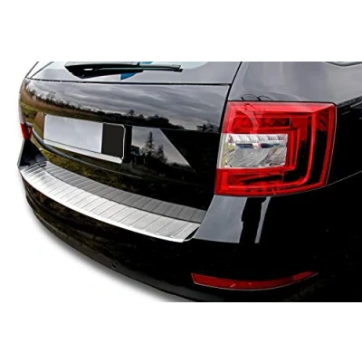 Afbeelding van Bumperbescherming van mat roestvrij staal, geschikt voor Skoda Octavia 3 Combi Facelift 2017 2020, premium kwaliteit RECAMBO
