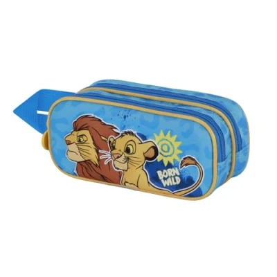 Afbeelding van Disney Dubbel etui 3D Lion King Blauw 22 x 10 cm, The Blauw, One size, Dual etui, De Blauwe Leeuwenkoning, Dubbele