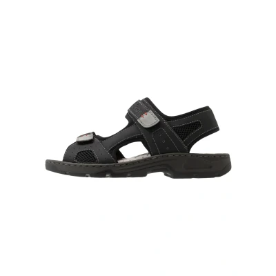 Afbeelding van Rieker Outdoorsandalen, Heren, Maat: 40, Schwarz/grigio Imitatieleer/ textiel