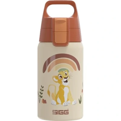 Afbeelding van SIGG Drinkfles van roestvrij staal Voor kinderen Shield One Disney Lion King Geschikt koolzuurhoudende dranken Lekvrij Vederlicht BPA vrij sport en school Wit