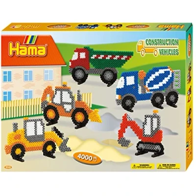 Afbeelding van Hama Set Strijkkralen 4000 Kralen Construction Vehicles 3143