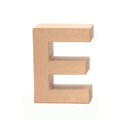 Afbeelding van Glorex 6 2029 105 karton letter E, van bruin karton, ca. 17,5 x 5,5 cm groot, om te beschilderen en beplakken, voor servettechniek decopatch, ideaal als decoratie