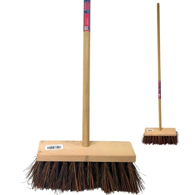 Afbeelding van Synx Tools Stadsbezem 30 cm Bezem Buitenveger Veger Steel 150 Harde natuurvezels Stra