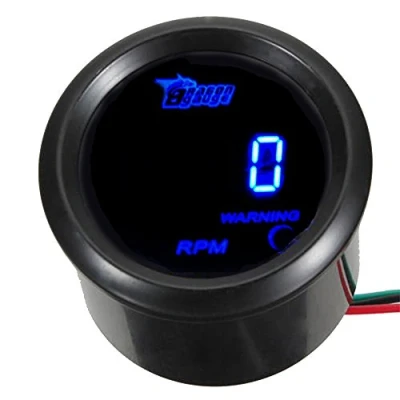 Afbeelding van Mintice™ 2&quot;, 52 mm, Zwarte Auto Digitale Motor, blauwe ledlamp, Tachymeter
