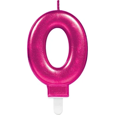 Afbeelding van Amscan Verjaardagskaars 0 Roze 9,3 Cm