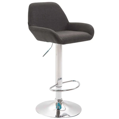 Afbeelding van Barkruk Mysen Stof Chrome frame Donkergrijs