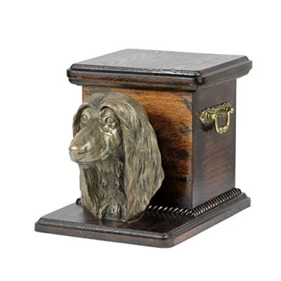 Afbeelding van Elegante urn hond voor Afghan Hound met beeldje unieke hondenurn