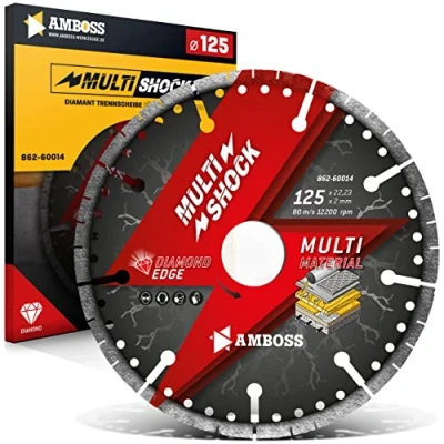Afbeelding van Amboss MultiShock Diamantdoorslijpschijf Ø 125 mm x 22,2 mm, universeel, segmenthoogte: 10 (verzinkt)