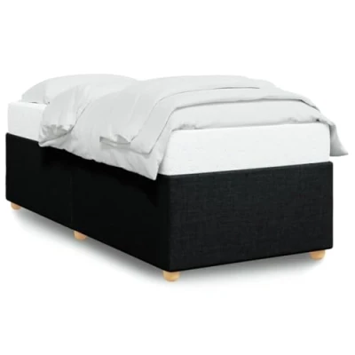 Image de vidaXL Cadre de lit sans matelas noir 100x200 cm tissu