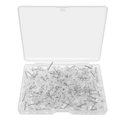 Afbeelding van Skythrive kurkbord, 100 stuks, transparant, punaises, wandpunaise met stalen punt, decoratieve punaises voor ideaal kurkbord en prikbord