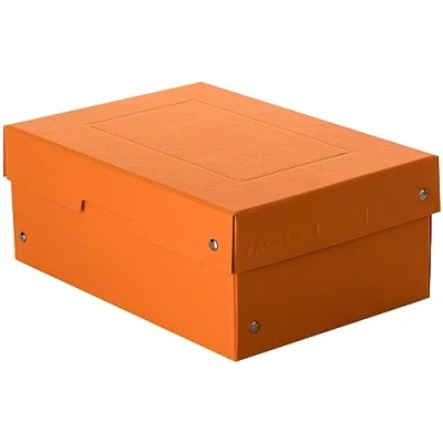 Afbeelding van Falken PureBox Pastel opbergdoos met deksel van stevig karton, veganistisch, 100 mm hoog, A5, oranje