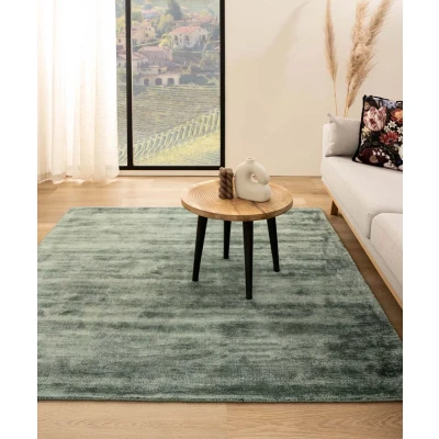 Afbeelding van Viscose Tapijt/Vloerkleed Vierkant Glamour Azuurblauw 140x140 Cm