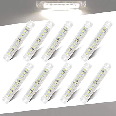 Afbeelding van Teguangmei 10 stuks wit zijpositielicht, 12 24 V, 9 leds, waarschuwingslichten voor zijaanhangers, positielichten vrachtwagen, 3,9 inch, omgevingslicht, aanhangers, voertuig