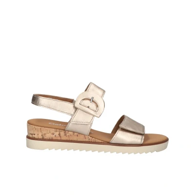 Afbeelding van Gabor Comfort Sandalen met sleehak, Dames, Maat: 39, Puder kork creme Leer