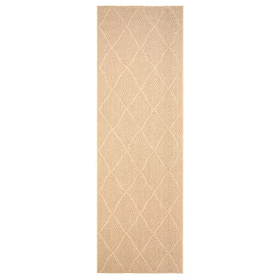 Afbeelding van Balkonkleed Ruit Retreat Beige 80x250 Cm