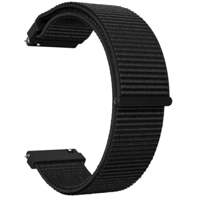 Afbeelding van TOOBUR 22 mm nylon horlogeband met snelsluiting, verstelbare gesp voor dames en heren, compatibel IDW13/IDW16/IDW17/IDW18/IDW19/IDW20/IDW23/IDB03, zwart