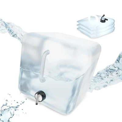 Afbeelding van Relaxdays opvouwbare jerrycans met kraan set van 4 watertank tapkraan camping 20 Liter