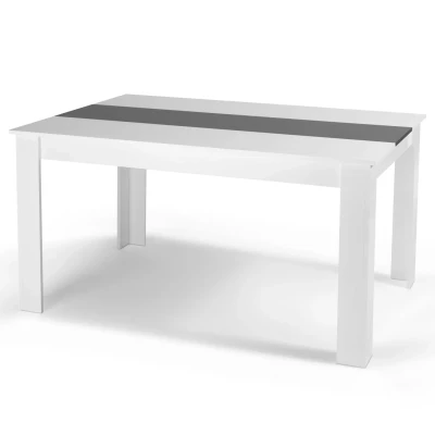 Image de Table à manger GEORGIA 6 personnes blanche et grise 140 x 90 cm