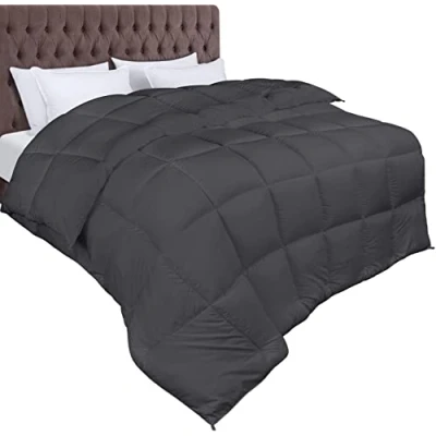 Afbeelding van Utopia Bedding Dekbed, 200 x 220 cm, 370 g/m², microvezel, dekbed met hoeklipjes, alternatief dons, vierkant gestikt (grijs)