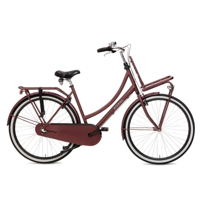 Afbeelding van Popal Daily Dutch Basic+ N3 Transportfiets Stadsfiets Dames 59 centimeter Oak Red