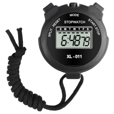 Afbeelding van Newaner digitale stopwatch voor voetbalscheidsrechter, stopwatch, voetbaltrainer, countdown, sportstopwatch, sportaccessoire