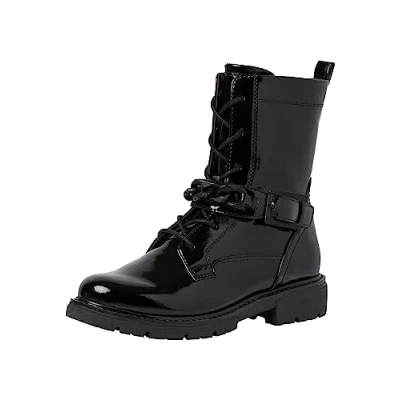 Afbeelding van Jana Veterboots, Dames, Maat: 40, Black patent Kunststof