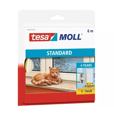 Image de tesa Moll joint en mousse, autoadhésif, blanc, 9 mm x 6 m