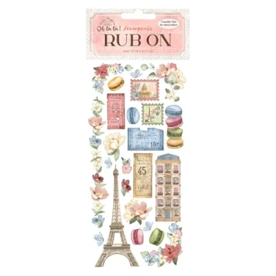 Afbeelding van Stamperia Create Happiness Oh lá Rub On 4x8.5 InchTour Eiffel (DFLRB28)
