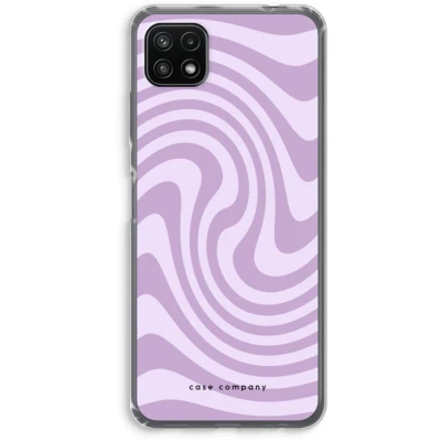 Afbeelding van Case Company® hoesje geschikt voor Samsung Galaxy A22 5G Swirl Paars Soft Cover Telefoonhoesje Bescherming aan alle Kanten en Schermrand