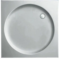Afbeelding van Plieger Luxury douchebak acryl vierkant met ronde inzet wit