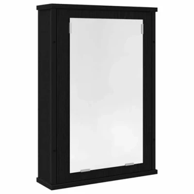 Afbeelding van vidaXL Badkamerspiegelkast 42x12x60 cm spaanplaat zwart eikenkleurig