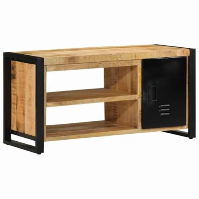 Afbeelding van vidaXL Schoenbank 100x40x50 cm Massief Hout Ruw Mangohout