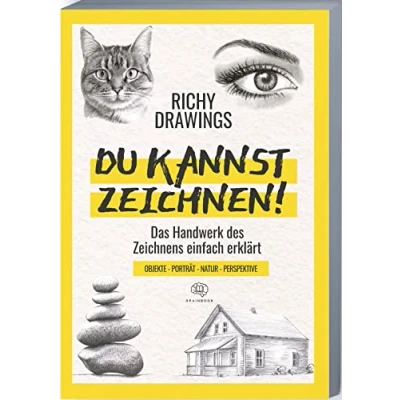 Afbeelding van DU KANNST ZEICHNEN!: zeichnen lernen schnell und einfach. Portraits, Objekte, Landschaft, Tiere Perspektive (inkl. Videos) (Zeichnen leicht gemacht