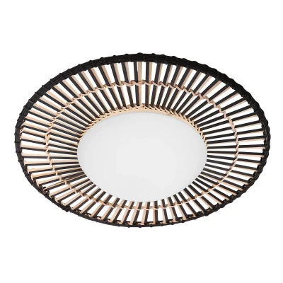Afbeelding van Anne Lighting plafonniere Aura zwart glas 50 cm ingebouwde LED module 3866ZW