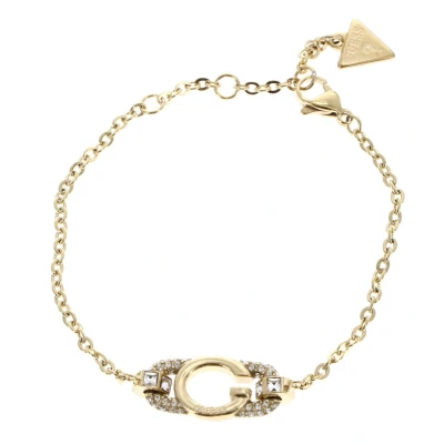 Afbeelding van GUESS armband Oh My G Logo &amp; Crystals Bracelet Yellow Gold goudkleurig
