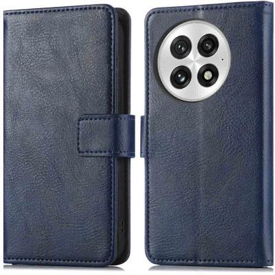 Afbeelding van imoshion Hoesje Geschikt voor OnePlus 13 Met Pasjeshouder Luxe Bookcase Donkerblauw