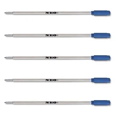 Afbeelding van 5 x penvullingen met blauwe inkt van NEO+. 8513 Cross compatibel