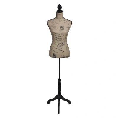 Afbeelding van Etalagepop torso vrouw jute bruinzwart