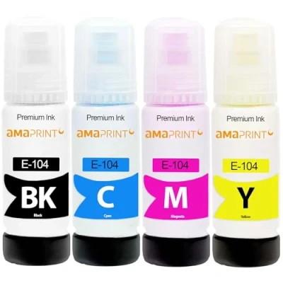 Afbeelding van Amaprint 4XL inkt compatibel met Epson 104 voor EcoTank ET 1810 2710 2711 2712 2714 2715 2720 2721 2726 2810 2811 2812 2814 2815 2820 28211 2825 2826 4700 4800 (4 x 70 ml)