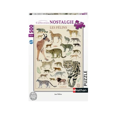 Image de Puzzle 500 pièces Nathan Les félins Muséum national d&#039;Histoire naturelle