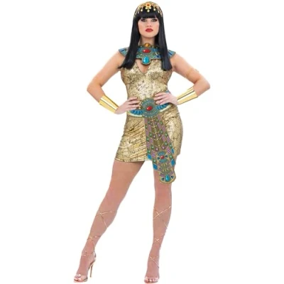 Afbeelding van Smiffy&#039;s Egypte Kostuum Koningin Van Vrouw Goud Extra Small Carnavalskleding Verkleedkleding