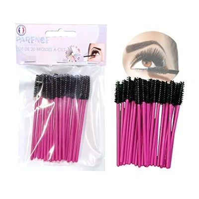 Afbeelding van PARENCE 20 stuks wimperborstels, semi herbruikbaar en wasbaar, van zachte premium siliconen, wegwerp na 5 gebruik, wimperkwasten, make up gereedschap, mascara, wenkbrauwborstel, applicator