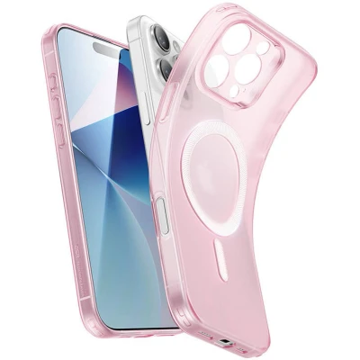 Afbeelding van ESR Zero Clear HaloLock Geschikt voor Apple iPhone 16 Pro Hoesje Compatibel met MagSafe Back Cover Magneet Frosted Roze