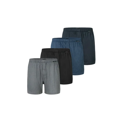 Afbeelding van Schiesser 4 PACK Boxershorts, Heren, Maat: 3XL, Dunkelblau schwarz grau