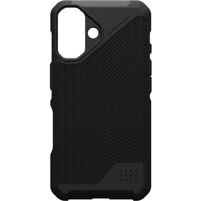 Afbeelding van Urban Armor Gear Metropolis LT Hoesje Geschikt voor Apple iPhone 16 Compatibel met MagSafe Back Cover Kevlar Zwart