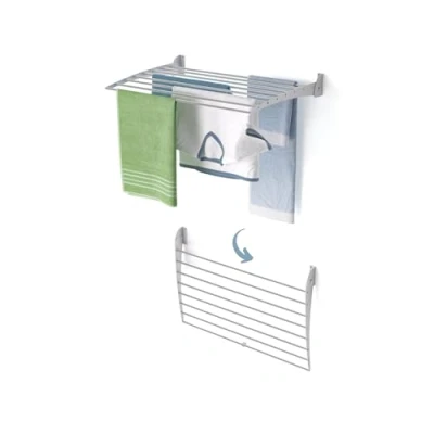 Afbeelding van foxydry Fold Droogrek voor aan de muur, uittrekbaar, verticaal, opvouwbaar, binnen en buiten, van aluminium staal, 82 x 50 cm (down, 1 laags 80)