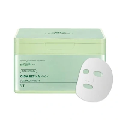 Afbeelding van VT COSMETICS CICA A Mask Sheet Networks 30 stuks, retinol complex voor dagelijkse verzorging, 350 g