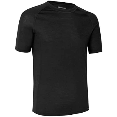 Afbeelding van GripGrab Merino Blend Thermal Korte Mouw Lente Herfst Fiets Ondershirt Thermoshirt met Merinowol Zwart Heren Maat S